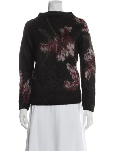 Pre-owned Vince Alpaca Printed Sweater In Black