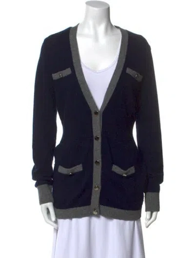 Pre-owned Vince Alpaca Striped Sweater In Blue