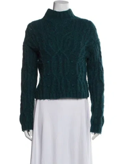 Pre-owned Vince Alpaca Turtleneck Sweater In Blue