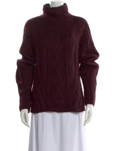 Pre-owned Vince Alpaca Turtleneck Sweater In Burgundy