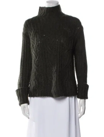 Pre-owned Vince Alpaca Turtleneck Sweater In Green