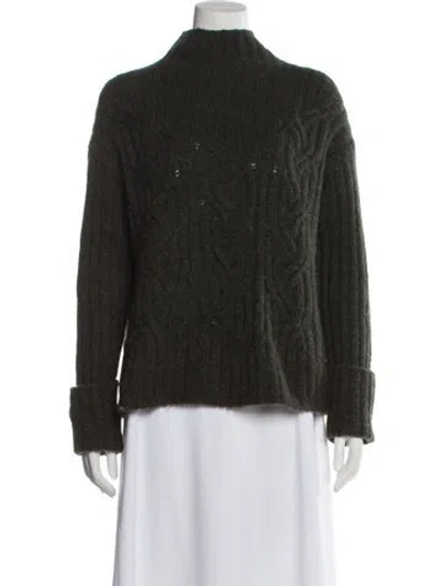 Pre-owned Vince Alpaca Turtleneck Sweater In Green