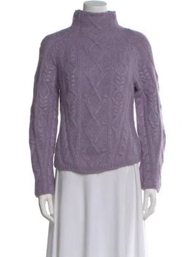 Pre-owned Vince Alpaca Turtleneck Sweater In Purple