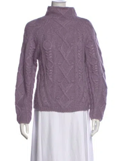Pre-owned Vince Alpaca Turtleneck Sweater In Purple