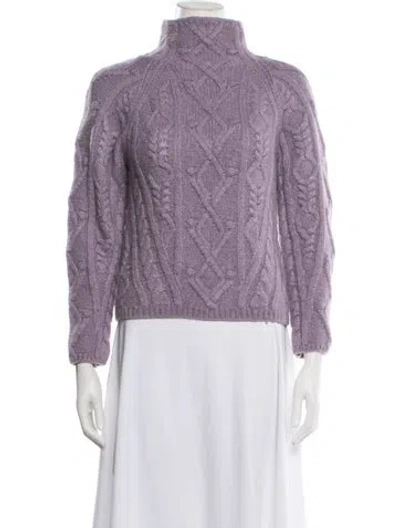 Pre-owned Vince Alpaca Turtleneck Sweater In Purple