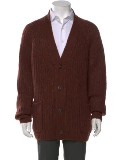 Pre-owned Vince Alpaca V-neck Cardigan W/ Tags In Brown