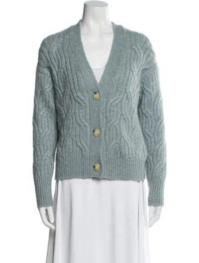 Pre-owned Vince Alpaca V-neck Sweater In Blue