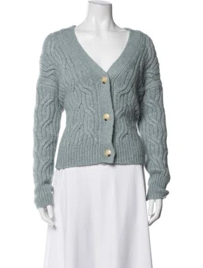 Pre-owned Vince Alpaca V-neck Sweater In Blue