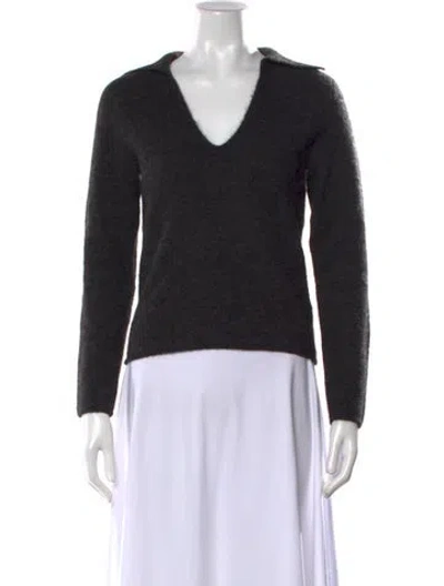 Pre-owned Vince Alpaca V-neck Sweater In Gray