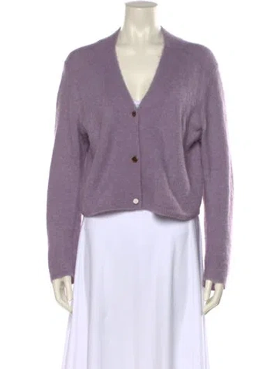 Pre-owned Vince Alpaca V-neck Sweater In Purple