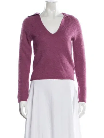 Pre-owned Vince Alpaca V-neck Sweater In Purple