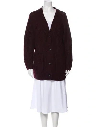Pre-owned Vince Alpaca V-neck Sweater In Purple