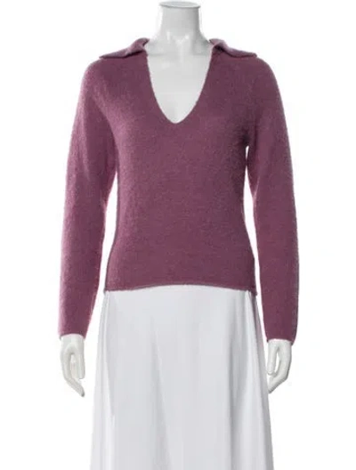 Pre-owned Vince Alpaca V-neck Sweater In Purple