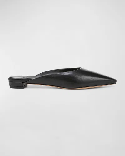 Vince Ana Ana Leather Ballerina Mules In Black