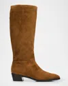 Vince Andes Suede Knee-high Boots In Brown
