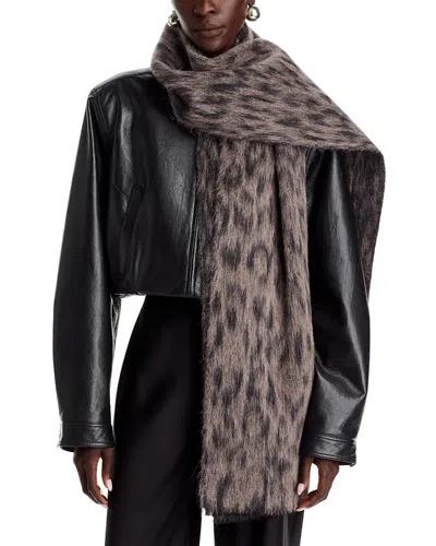 Vince Animal Jacquard Wool & Alpaca Blend Scarf In Brown