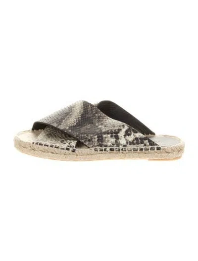 Pre-owned Vince Animal Print Espadrilles In Black