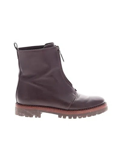 Pre-owned Vince Ankle Boots In Burgundy