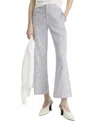 Vince Ticking Striped Linen-blend Trousers In Iris Slate