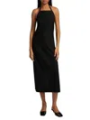 Vince Apron Halter Sleeveless Midi Dress In Black In Black