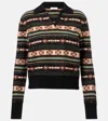 Vince Collared Patterned Sweater In Multi