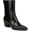 Vince Arlington Western Leather Ankle Boots In Black