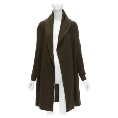 Pre-owned Vince Army Green Yak Wool Shawl Neck Single Button Wrap Cardigan Coat Xxs