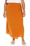 Vince Asymmetric Cascade Drape Skirt In 228gin-dk Ginger