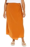 Vince Asymmetric Cascade Drape Skirt In 228gin-dk Ginger