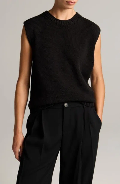Vince Asymmetric Crewneck Sweater Vest In Black