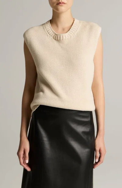 Vince Asymmetric Crewneck Sweater Vest In Neutral