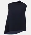 Vince A-line Asymmetrical Draped Top Coastal In Blue