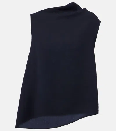 Vince Asymmetric Draped Top In Blue