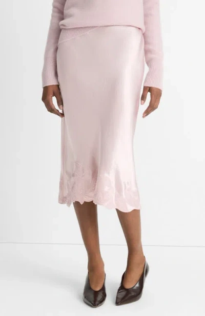 Vince Cut Out Hem Slip Skirt In Orchid Stone
