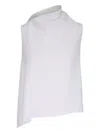 Vince Asymmetric-neckline Sleeveless Top In White