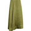 Vince Satin Midi Skirt In Herbaria