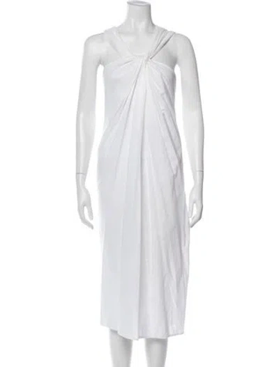 Pre-owned Vince Asymmetrical Long Dress W/ Tags In White