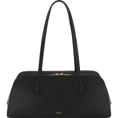 Vince Athene Nappa Leather East/west Shoulder Bag In Black