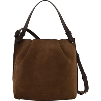 Vince Ava Leather Crossbody Bag In Chocolate