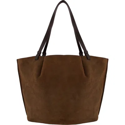 Vince Ava Leather Tote In Brown