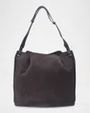 Vince Ava Suede Bucket Bag In Brown