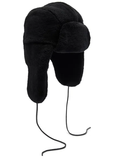 Vince Aviator-style Shearling Hat In Black