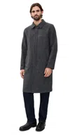 Vince Wool-blend Herringbone Coat In Gray