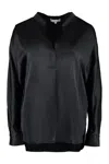 Vince Band Collar Blouse In Black