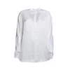 Vince Band Collar Blouse In White