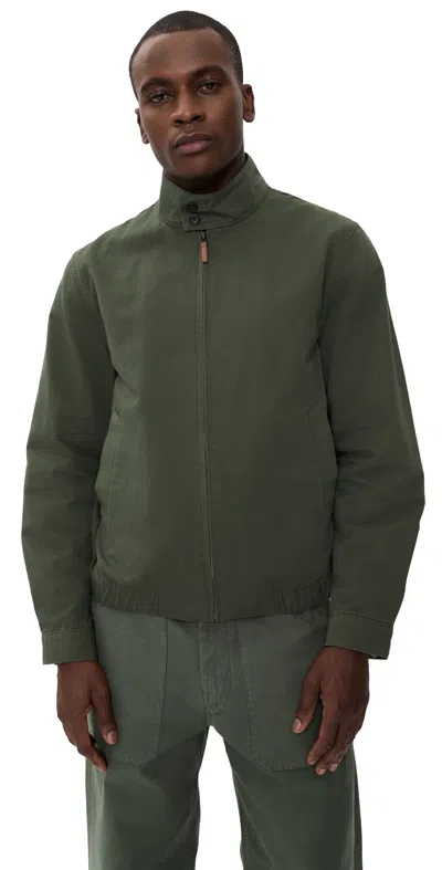 Vince Band Collar Bomber Jacket Coulter Green In Black
