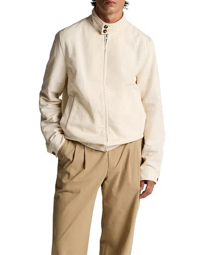Vince Band Collar Bomber Jacket In Neutral