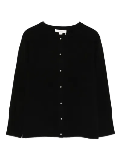 Vince Band-collar Cardigan In Black