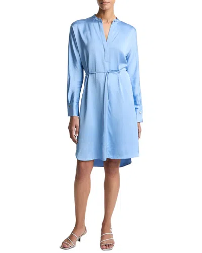 Vince Band Collar Dress In Blue