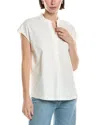 Vince Band Collar Linen-blend Popover